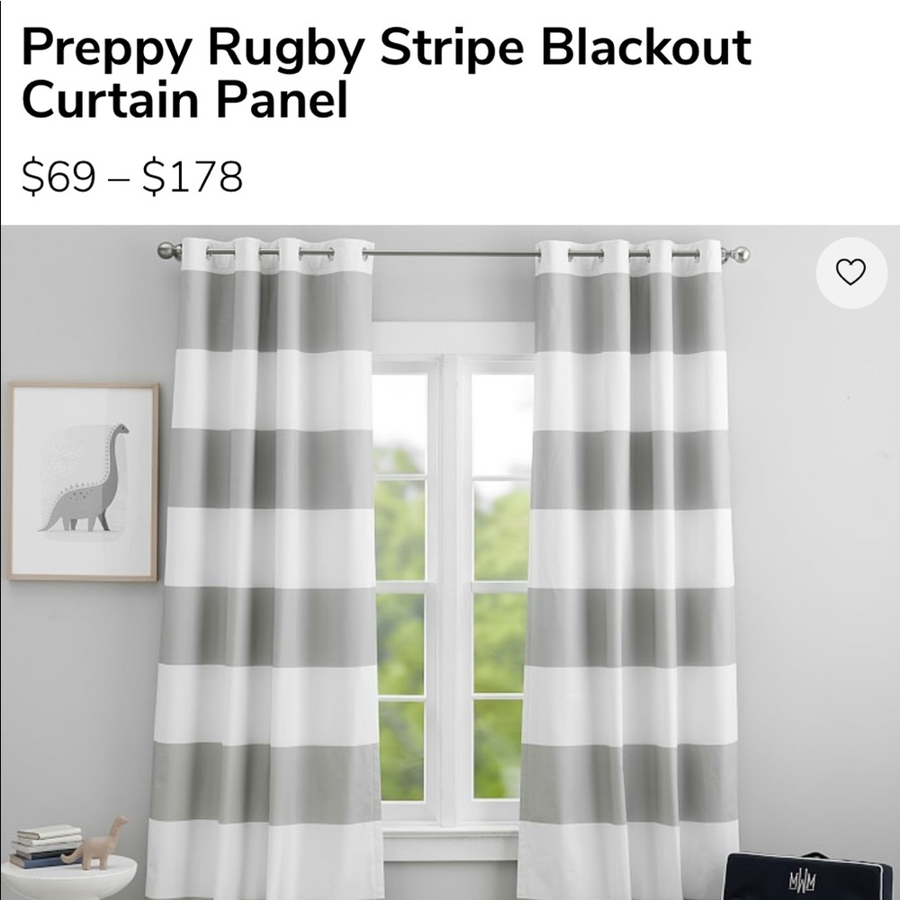 Pottery Barn Kids Blackout  Rugby Stripe Panels
